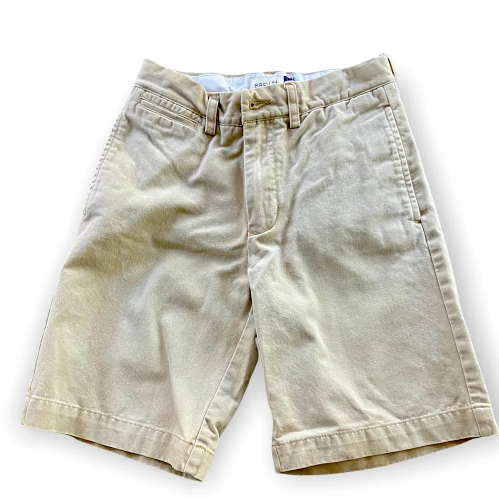 Gap Kids Easy Fit Khaki Uniform Shorts 100% Cotton Adjustable Waist Size 10